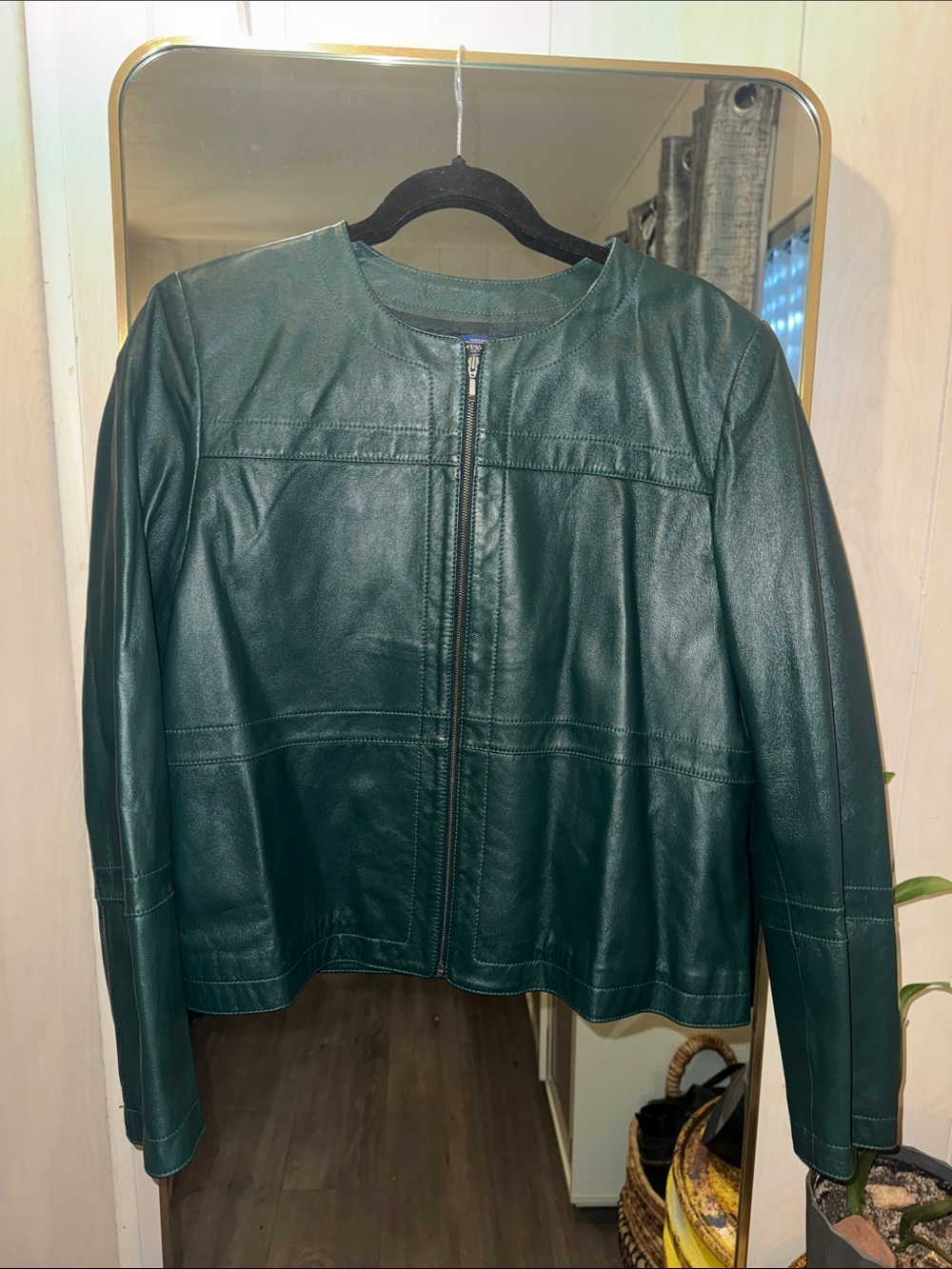 Pendelton Green Leather Zip-Front Jacket